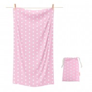Πετσέτα θαλάσσης ροζ πουά