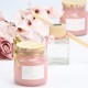 Κερί ροζ floral chic με ξύλινο καπάκι