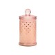 Wax tall glass pink gold polka dot