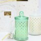 Wax tall glass bright gold polka dot