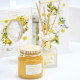 Wax yellow floral chic with wooden lid