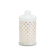 Wax tall glass gold polka dot