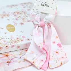 Scrunchie με μαντίλι pink blossom