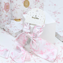 Scrunchie με μαντίλι pink toile