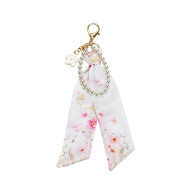 Charm με μαντιλάκι και πέρλες pink blossom