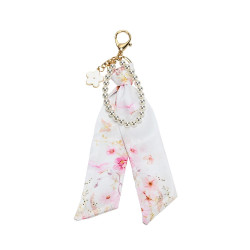 Charm με μαντιλάκι και πέρλες pink blossom