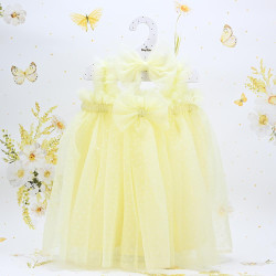 Φορεματάκι πουά λεμονί