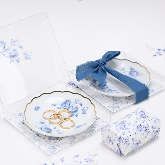 Πιατάκι πορσελάνη blue flowers