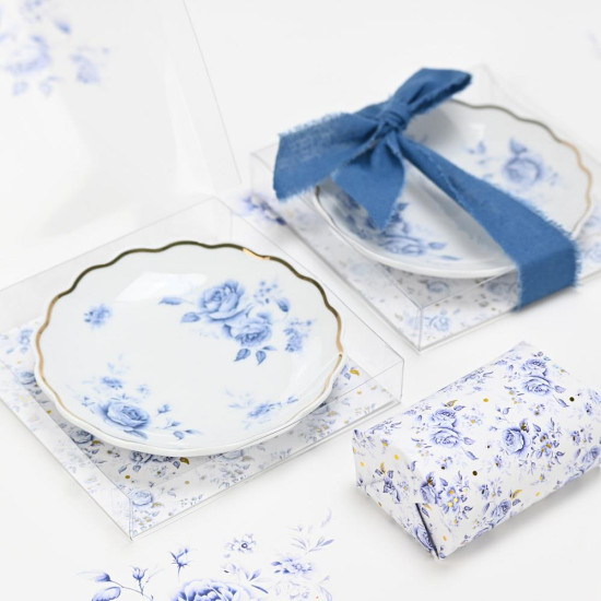 Πιατάκι πορσελάνη blue flowers