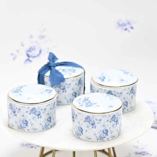 Μπιζουτιέρα από πορσελάνη blue flowers