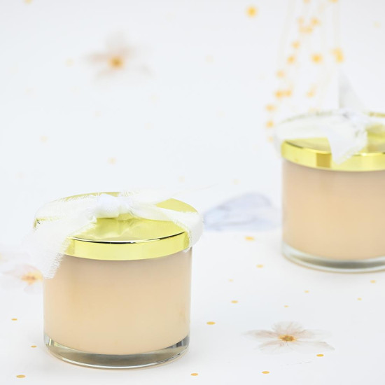 Κερί μπεζ με χρυσό καπάκι