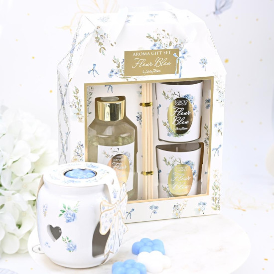 Κεραμικό μαζί με μελτ λουλούδια γαλάζια